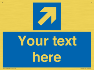 Custom Mandatory directional sign, blue arrow up and right